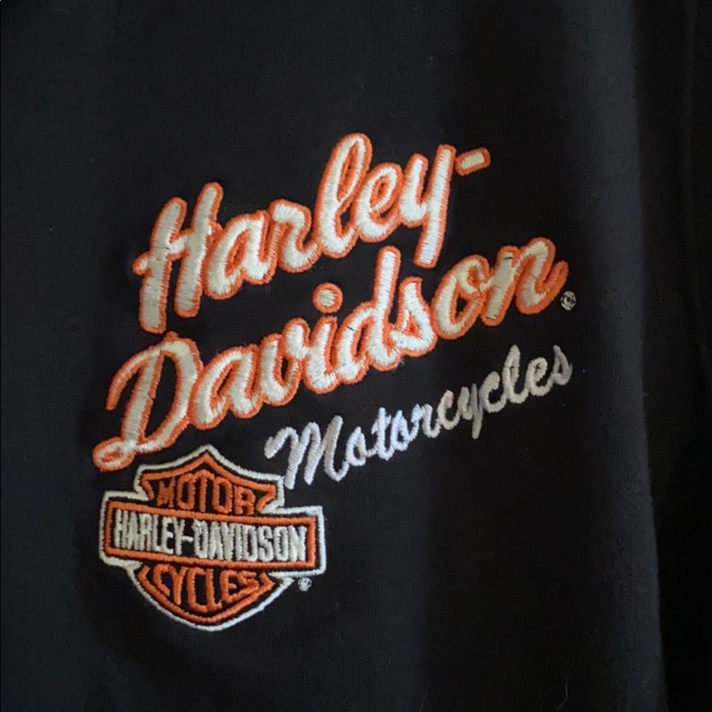 Harley-Davidson Black & Orange Women's Jacket with White Logo - Picture 6 of 8
